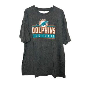 NFL Miami Dolphins Football Short Sleeve Men XXL Gray Heather Tshirt Tee